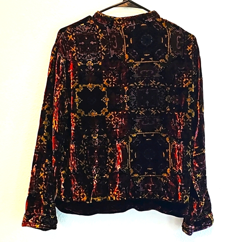Silk velvet button up